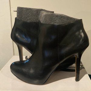 Nine West Leather Ankle Bootie Women's Size 9.5 Black Stiletto